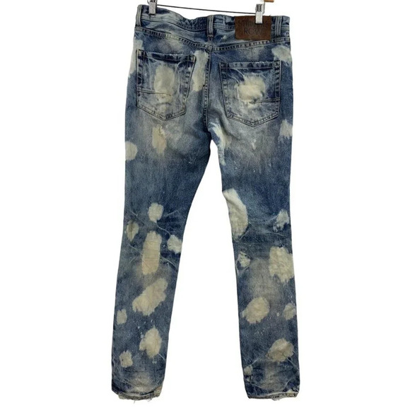 Strivers Row Men's Grey Birch Distressed Fit Raw Bleached Jeans Size 30x31 NWT - Picture 2 of 14